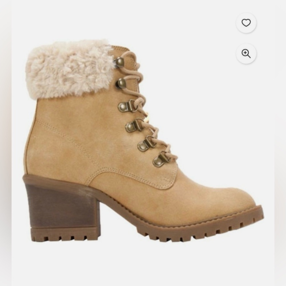 Cliffs By White Mountain Marshall Tan Suede Lug Sole Ankle Boots NWOT